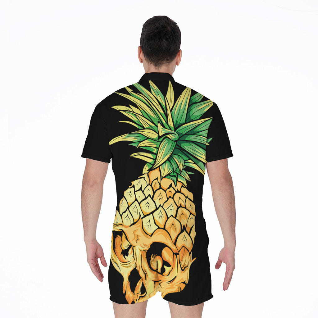 Pineapple Skull Print Men's Rompers
