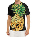 Pineapple Skull Print Men's Short Sleeve Rash Guard