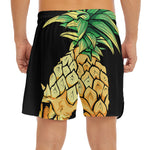 Pineapple Skull Print Men's Split Running Shorts