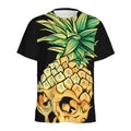 Pineapple Skull Print Men's Athletic T-Shirt