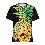 Pineapple Skull Print Men's Sports T-Shirt