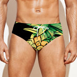 Pineapple Skull Print Men's Swim Briefs