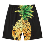 Pineapple Skull Print Men's Swim Trunks