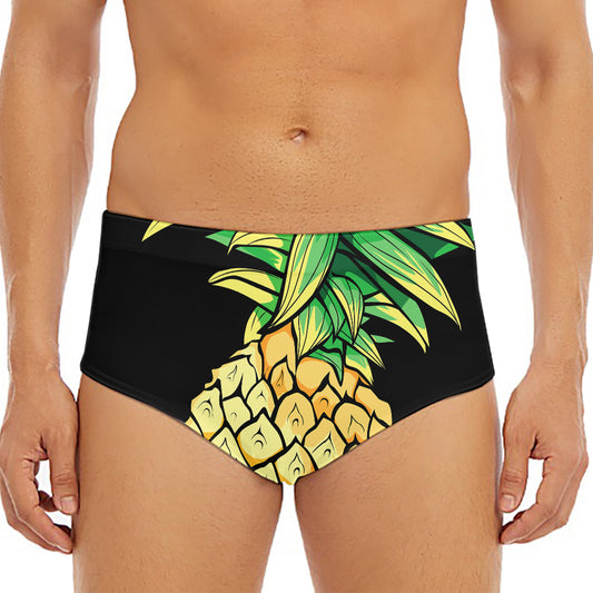 Pineapple Skull Print Men's Triangle Swim Briefs
