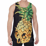 Pineapple Skull Print Men's Velvet Tank Top