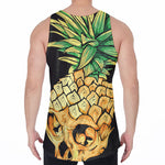 Pineapple Skull Print Men's Velvet Tank Top