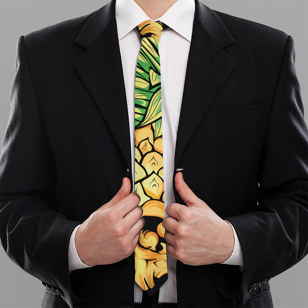 Pineapple Skull Print Necktie