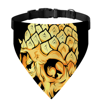 Pineapple Skull Print Over The Collar Dog Bandana