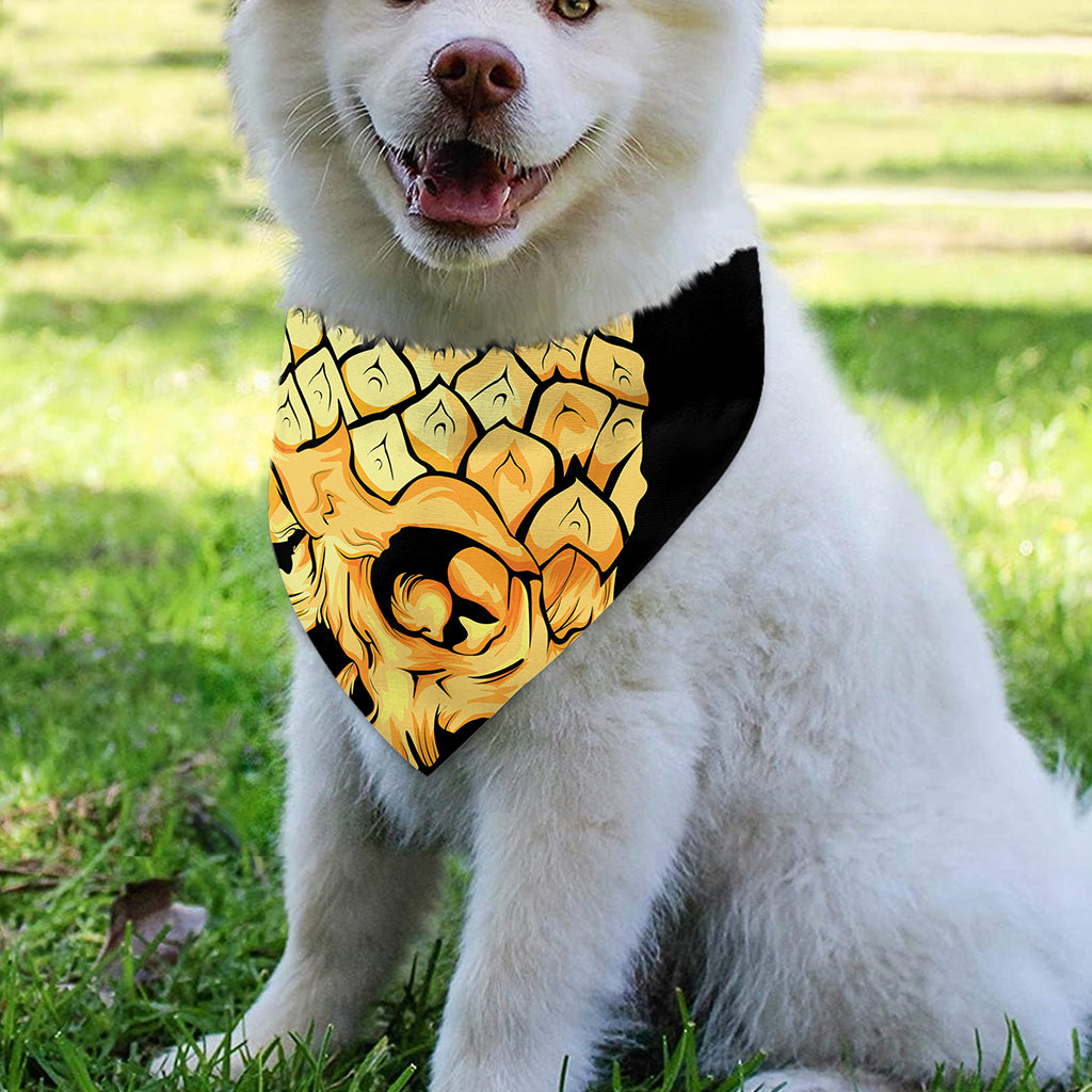 Pineapple Skull Print Over The Collar Dog Bandana