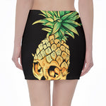 Pineapple Skull Print Pencil Mini Skirt