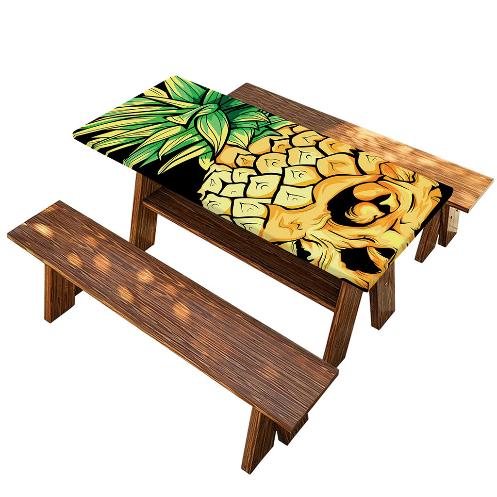Pineapple Skull Print Picnic Table Cover
