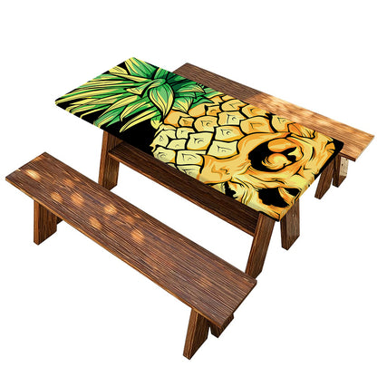 Pineapple Skull Print Picnic Table Cover