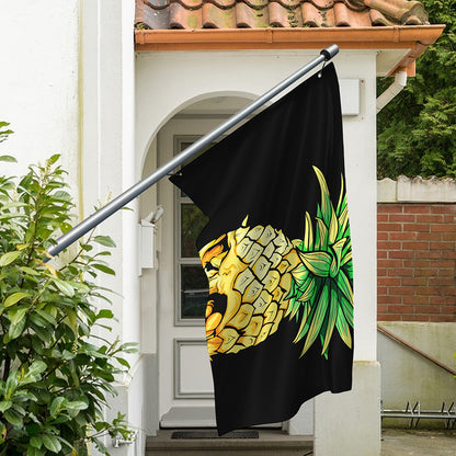 Pineapple Skull Print Polyester Flag