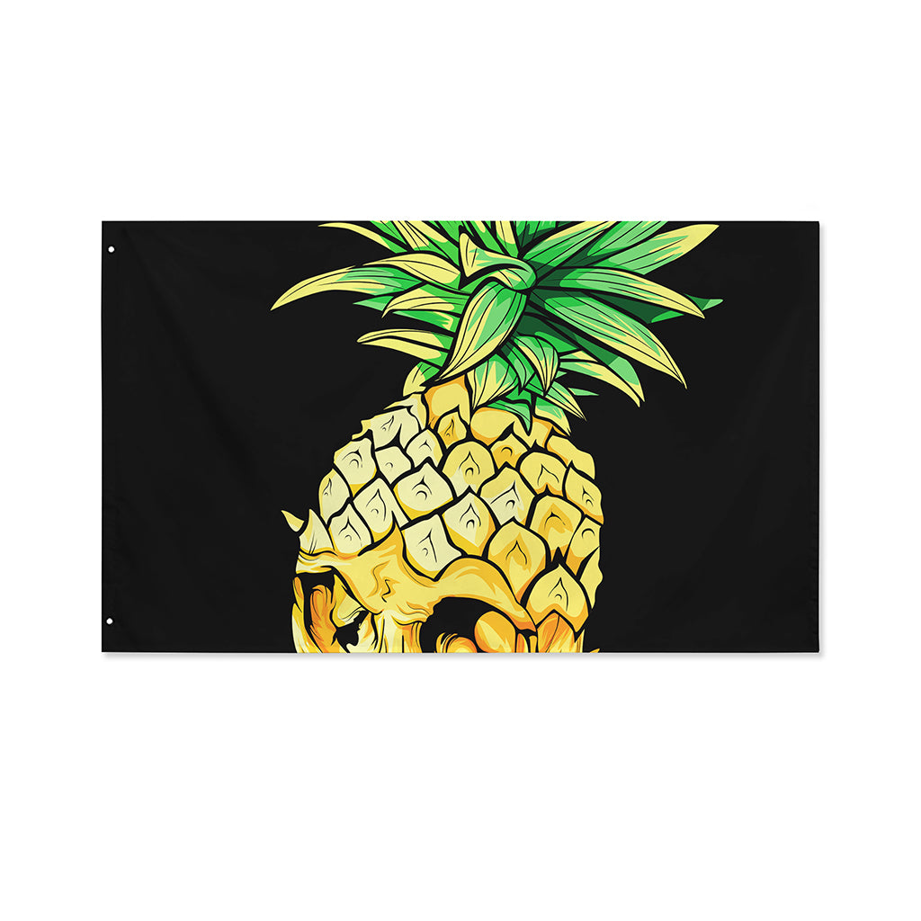 Pineapple Skull Print Polyester Flag