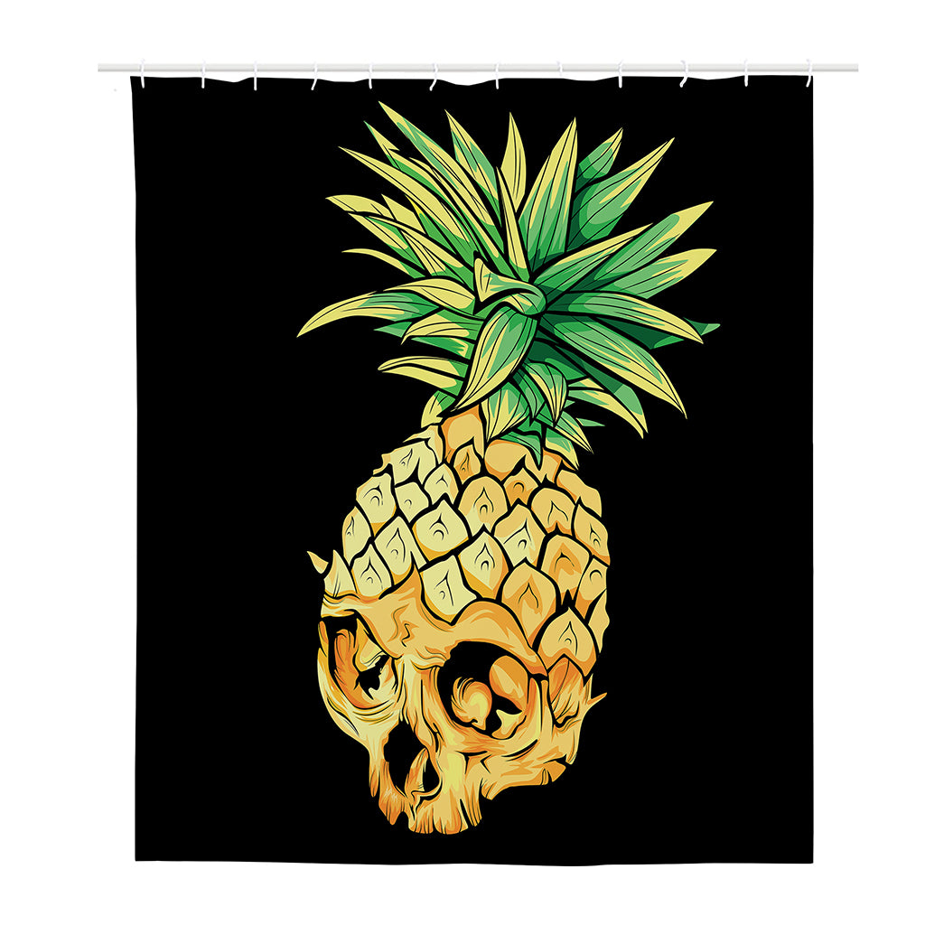 Pineapple Skull Print Polyester Shower Curtain