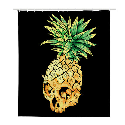 Pineapple Skull Print Polyester Shower Curtain