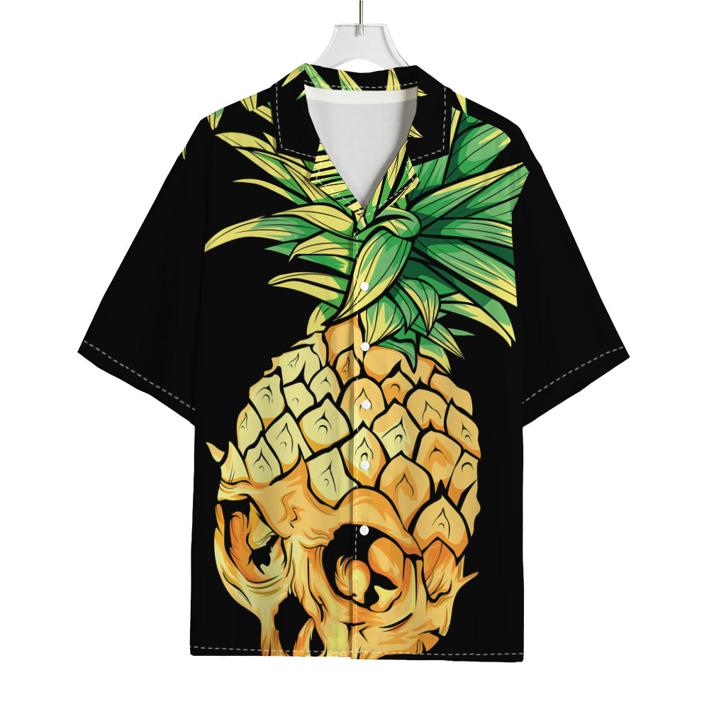 Pineapple Skull Print Rayon Hawaiian Shirt