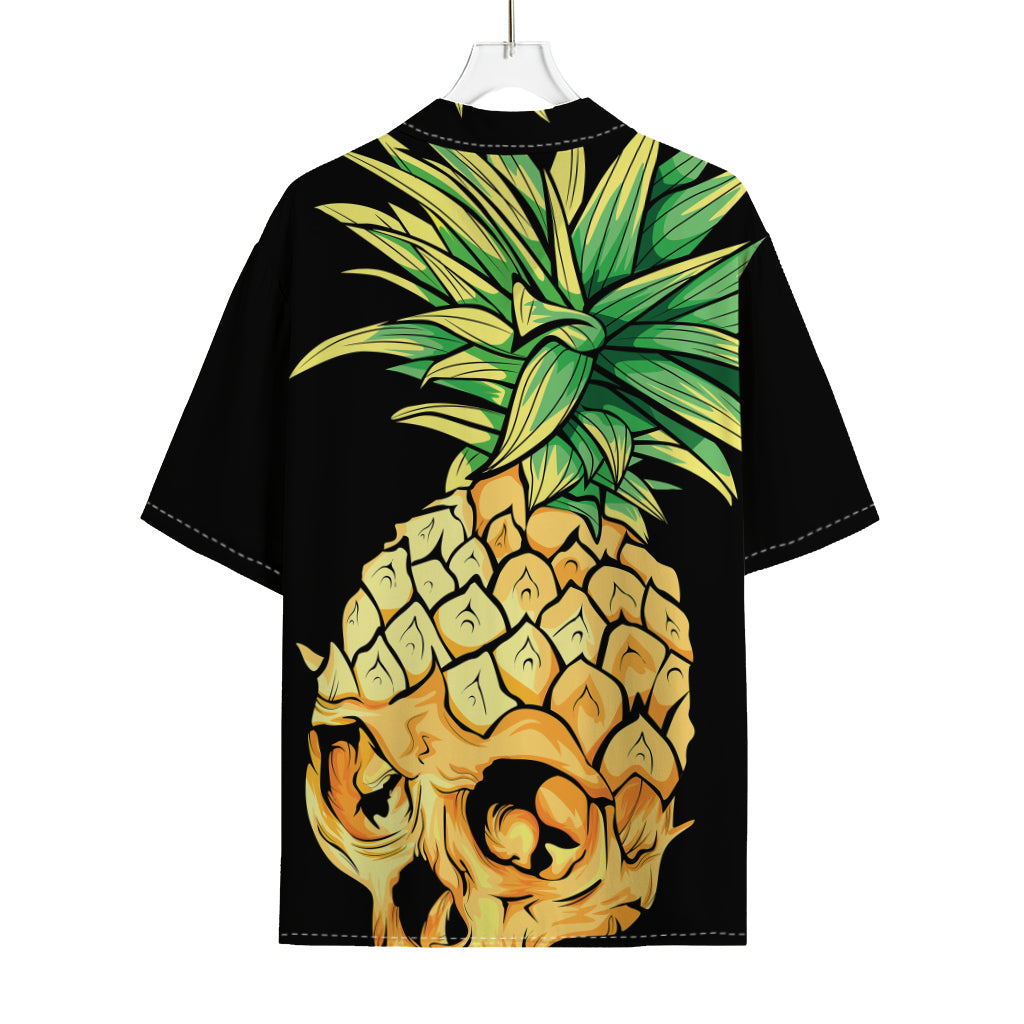Pineapple Skull Print Rayon Hawaiian Shirt