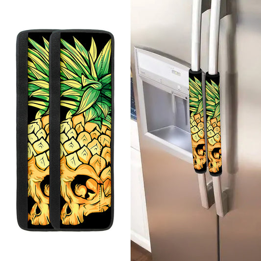 Pineapple Skull Print Refrigerator Handle Covers