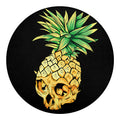 Pineapple Skull Print Round Blanket