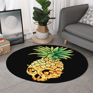 Pineapple Skull Print Round Rug