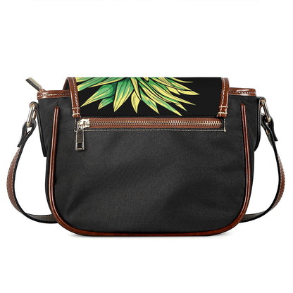 Pineapple Skull Print Saddle Bag