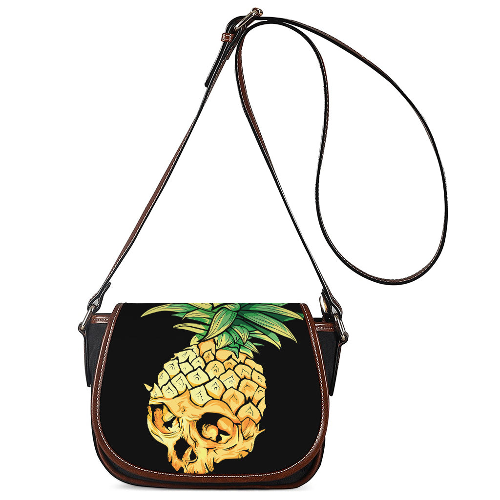 Pineapple Skull Print Saddle Bag