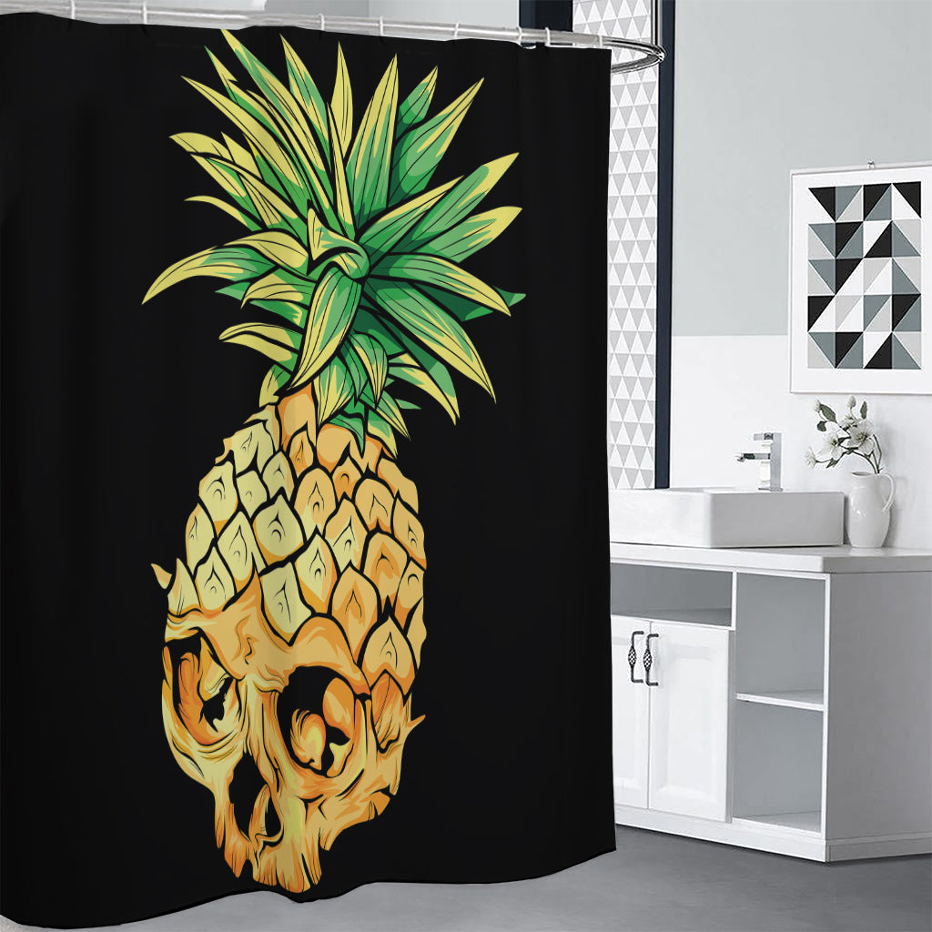 Pineapple Skull Print Shower Curtain