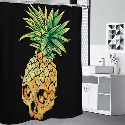 Pineapple Skull Print Shower Curtain