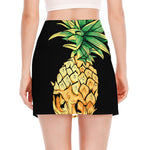 Pineapple Skull Print Side Slit Mini Skirt