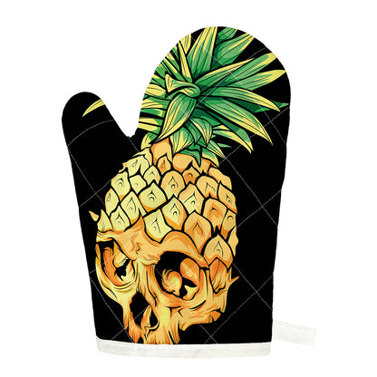 Pineapple Skull Print Single Oven Mitt