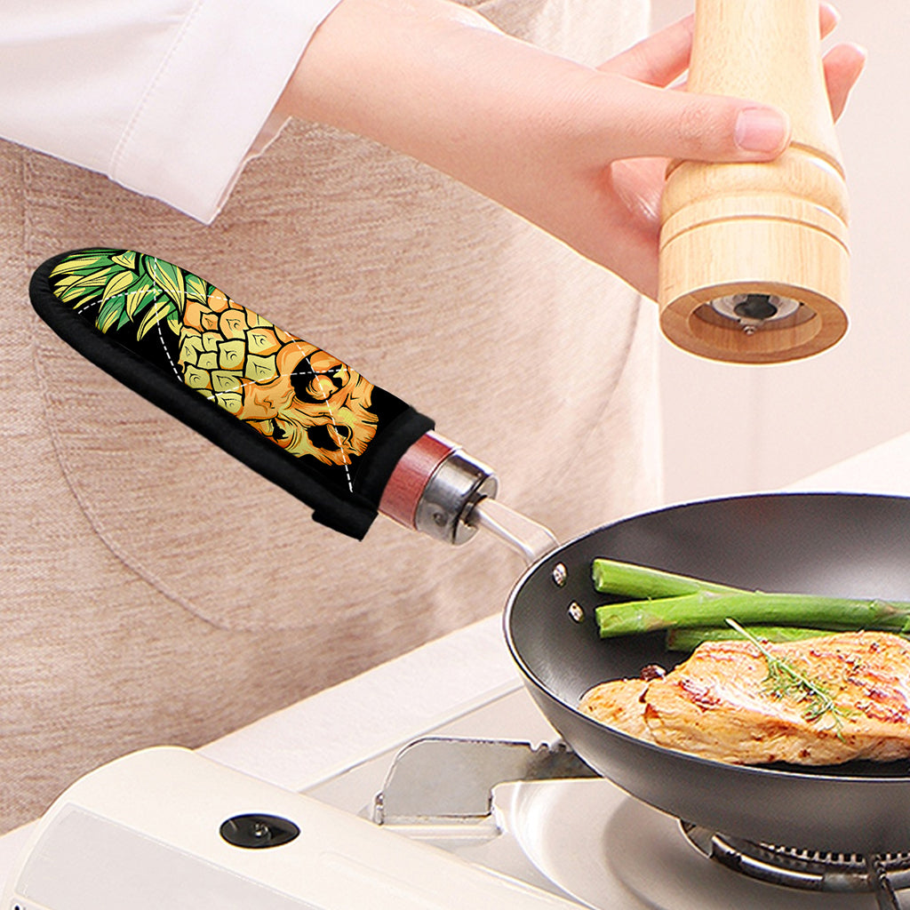 Pineapple Skull Print Skillet Handle Cover