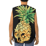 Pineapple Skull Print Sleeveless Baseball Jersey