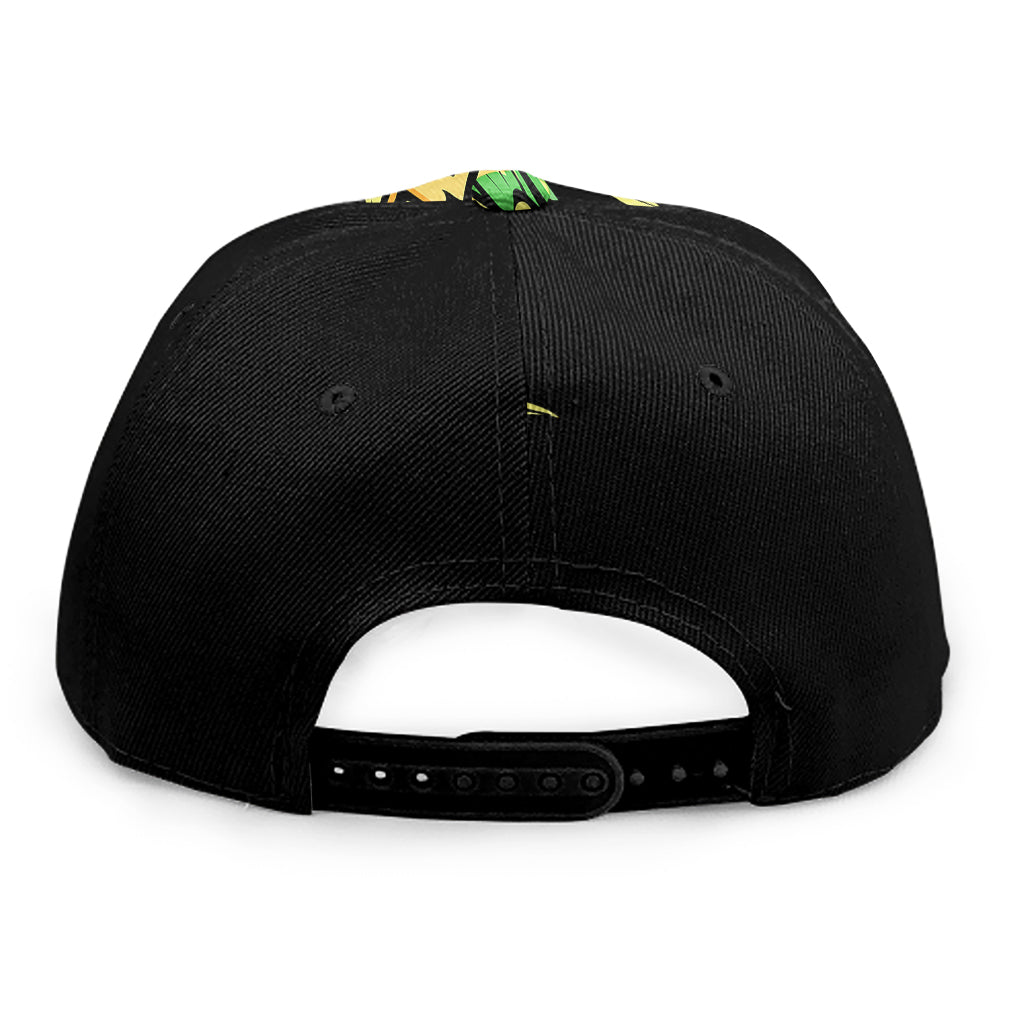 Pineapple Skull Print Snapback Cap