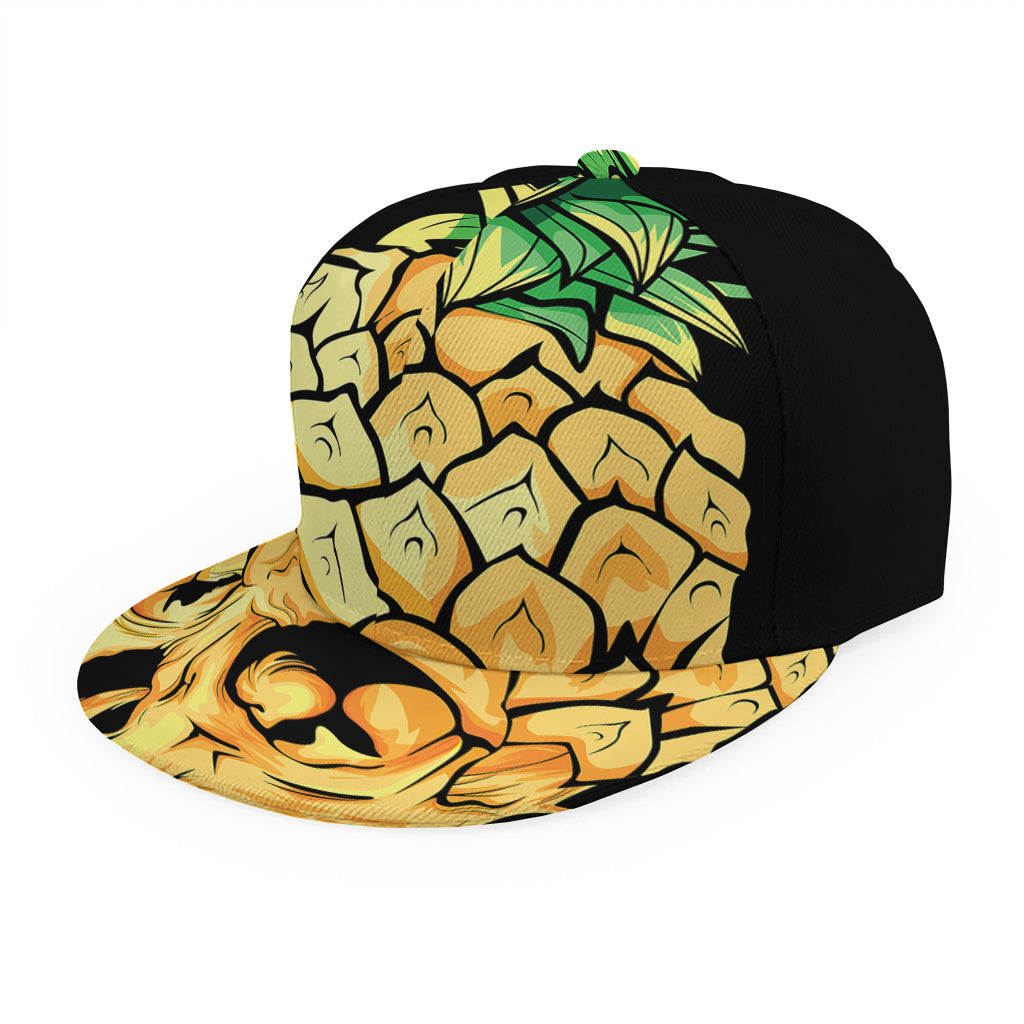 Pineapple Skull Print Snapback Cap