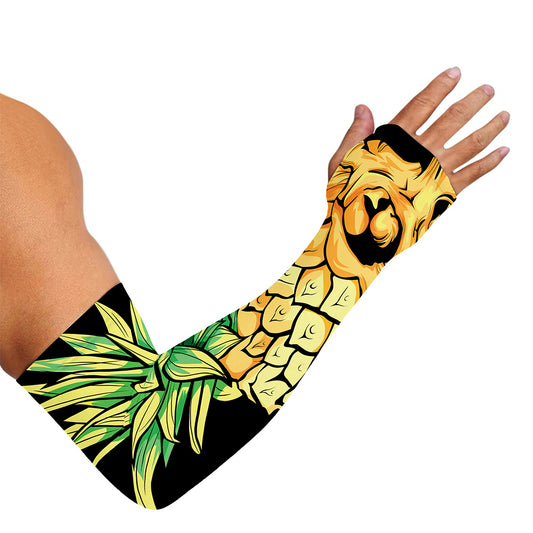 Pineapple Skull Print Sun Protection Arm Sleeves