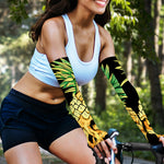 Pineapple Skull Print Sun Protection Arm Sleeves