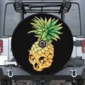 Pineapple Skull Print Tire Cover With Camera Hole