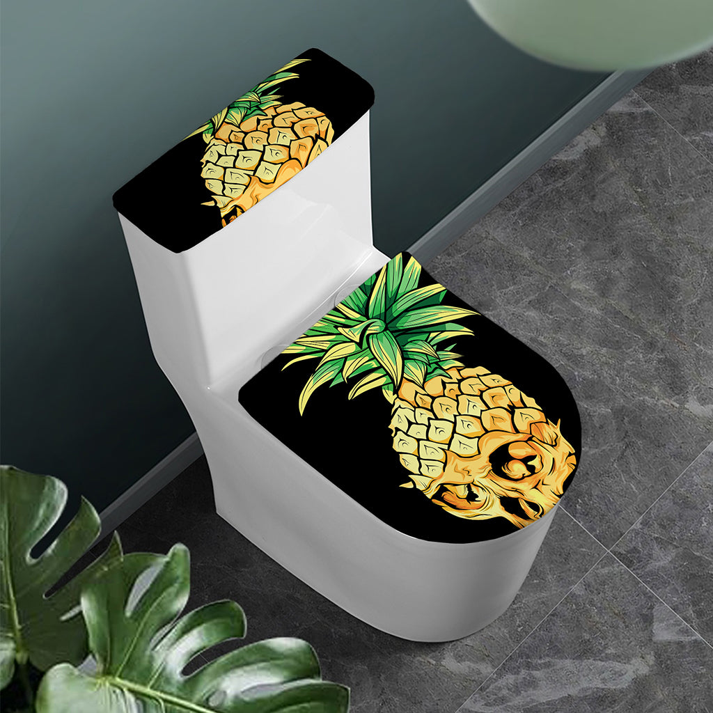 Pineapple Skull Print Toilet Lid And Tank Cover Set