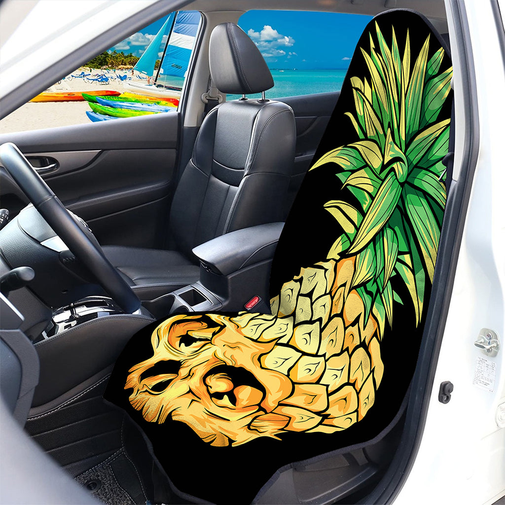 Pineapple Skull Print Waterproof Car Seat Cover