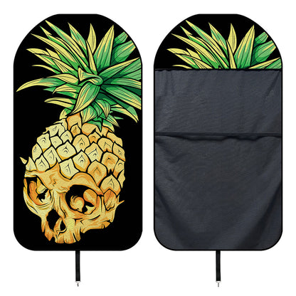 Pineapple Skull Print Waterproof Car Seat Cover
