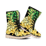 Pineapple Skull Print Winter Boots
