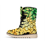 Pineapple Skull Print Winter Boots