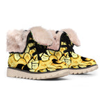 Pineapple Skull Print Winter Boots