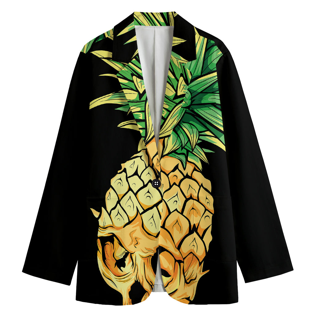 Pineapple Skull Print Women's Blazer