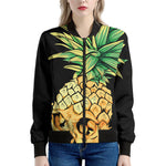 Pineapple Skull Print Women's Bomber Jacket