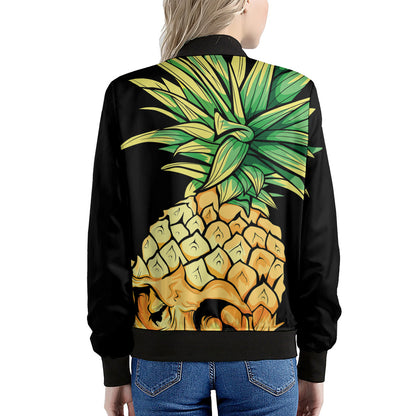 Pineapple Skull Print Women's Bomber Jacket
