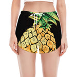 Pineapple Skull Print Women's Split Running Shorts