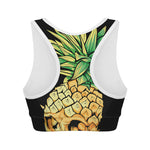 Pineapple Skull Print Women's Sports Bra