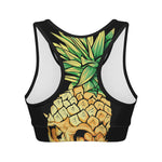 Pineapple Skull Print Women's Sports Bra